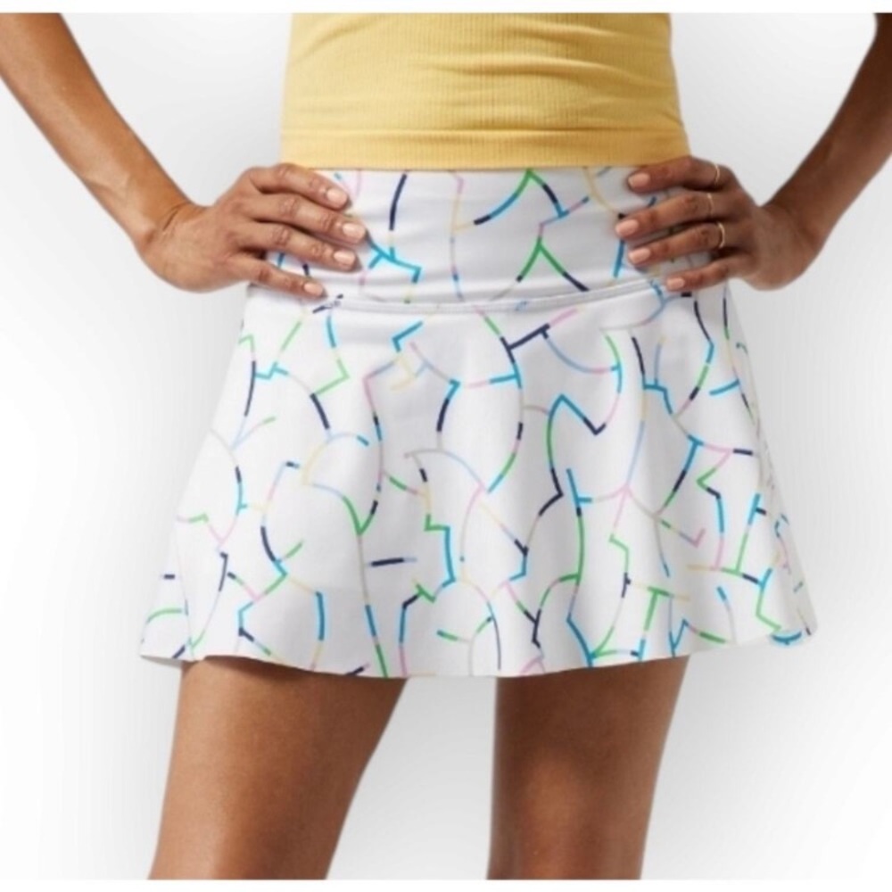 Athleta Ace Printed Tennis Skort Skirt White